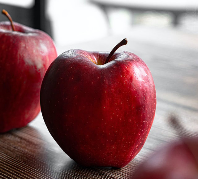 Apple on desk