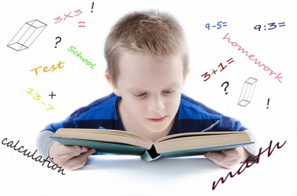 Boy reading book